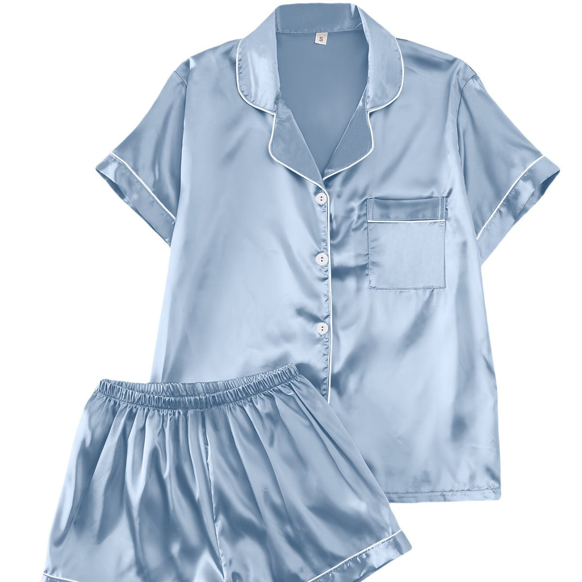 Short-Sleeve Pajama Set, Breathable And Cool Loungewear For Women, European And American Style Short-Sleeve Long Pants